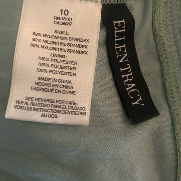 Ellen Tracy High Neck Sage One Piece Swimsuit Size 10 - Picture 4 of 5